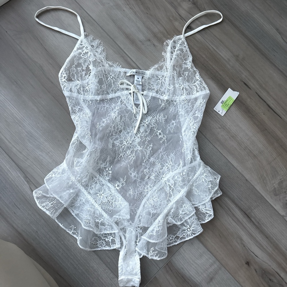 Rya Collection white lace teddie
